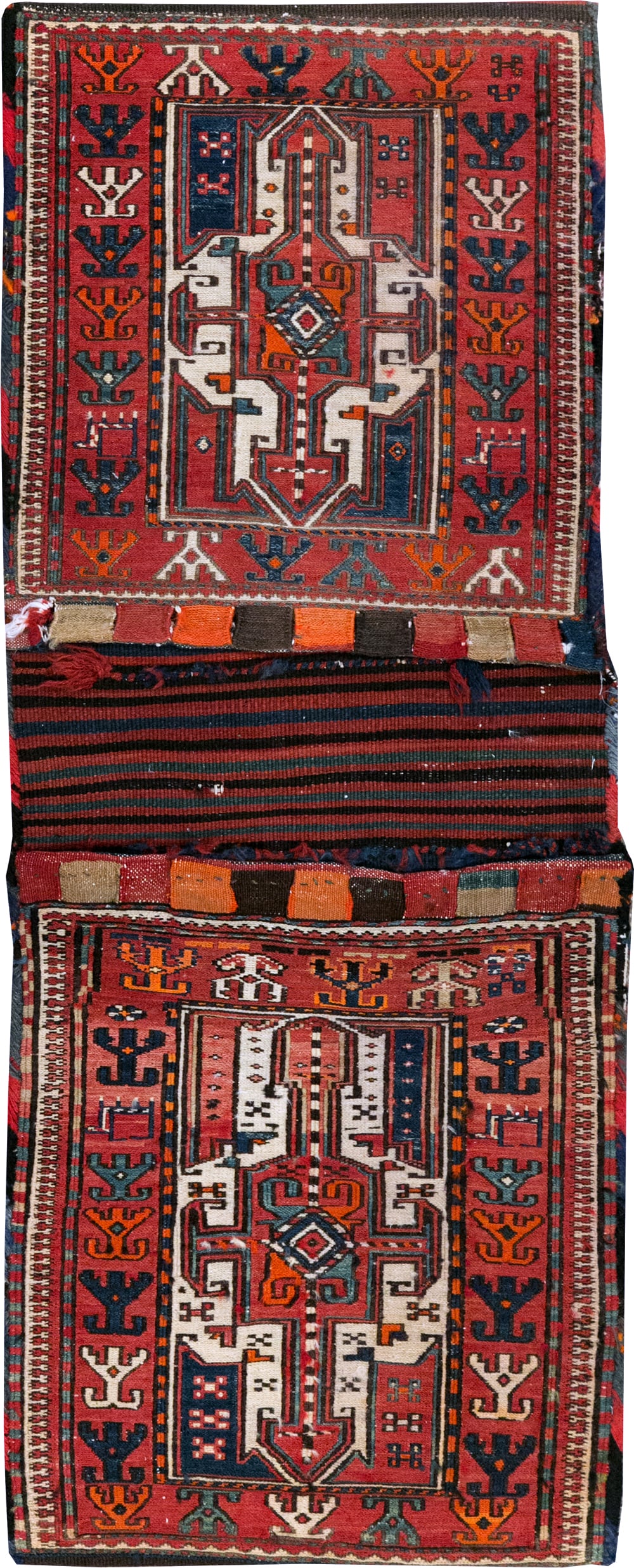 Vintage Persian Shahsavan Soumak Saddlebag (Khorjin), No.24012 - Galerie Shabab