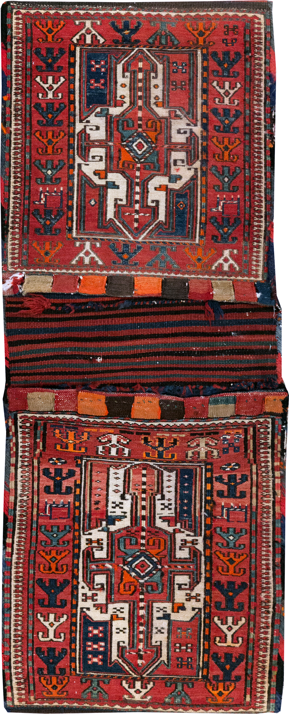 Vintage Persian Shahsavan Soumak Saddlebag (Khorjin), No.24012 - Galerie Shabab
