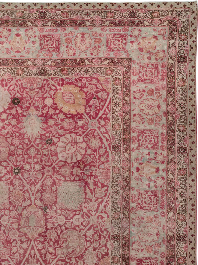 Antique Persian Tabriz Large Room Size Carpet, No.24018 - Galerie Shabab