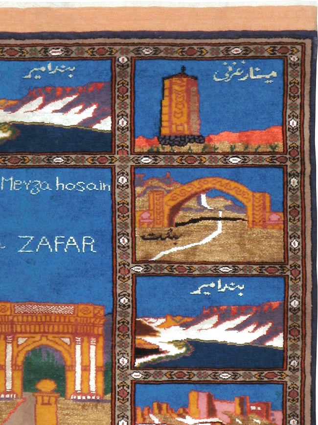 Vintage Persian Qashqai Pictorial Rug, No.24024 - Galerie Shabab