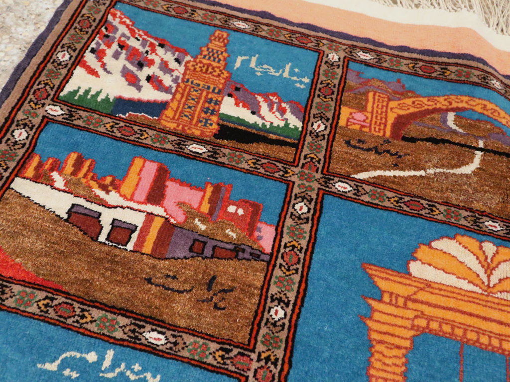 Vintage Persian Qashqai Pictorial Rug, No.24024 - Galerie Shabab