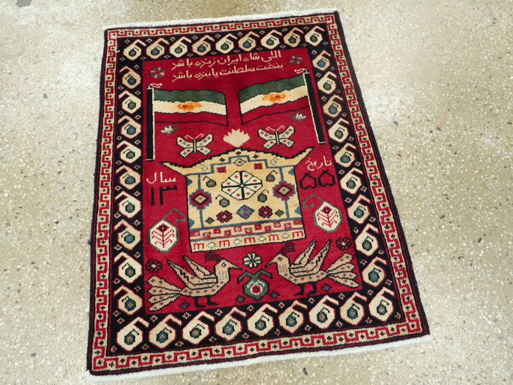 Vintage Persian Tabriz Pictorial Rug (Pair: 1 of 2), No.24028 - Galerie Shabab