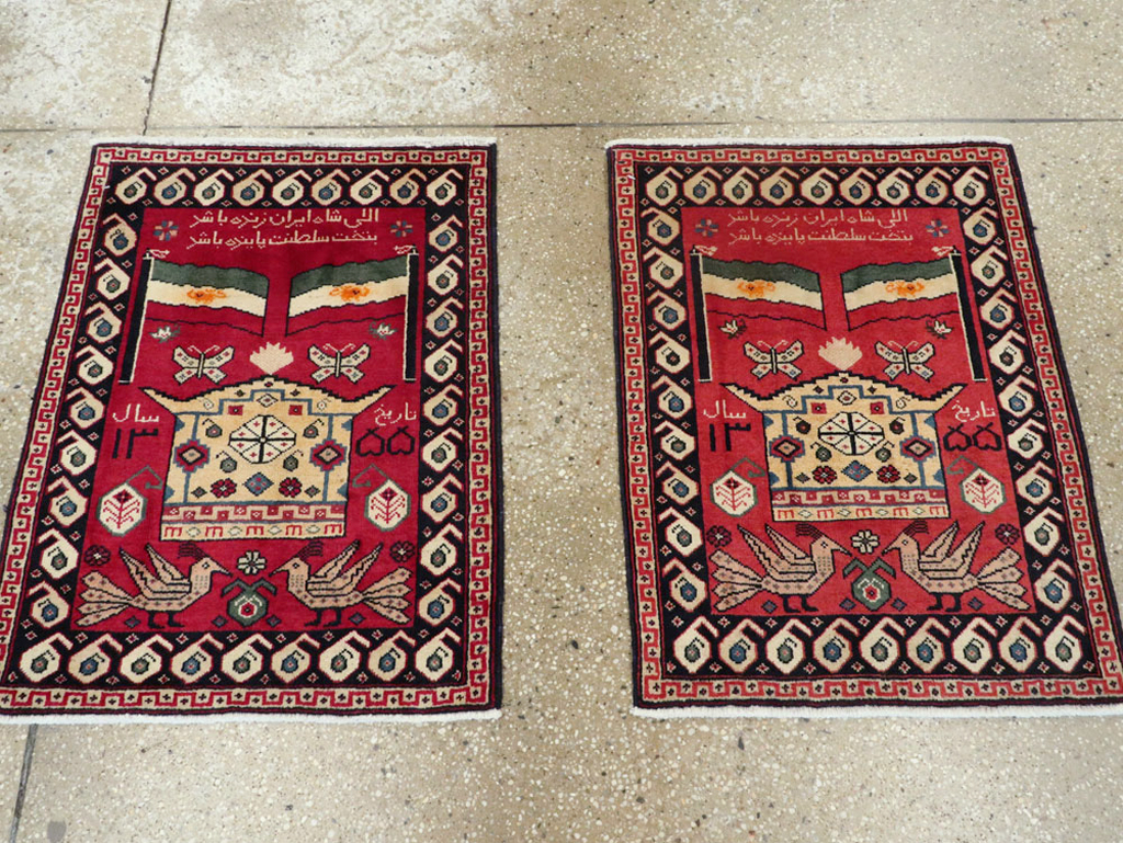 Vintage Persian Tabriz Pictorial Rug (Pair: 1 of 2), No.24028 - Galerie Shabab