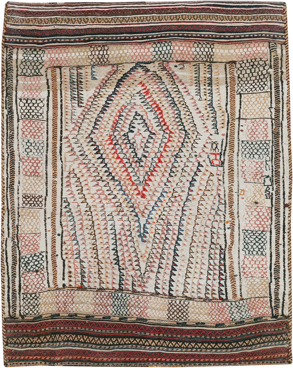 Vintage Persian Flatweave Kilim Throw Rug, No.24045 - Galerie Shabab