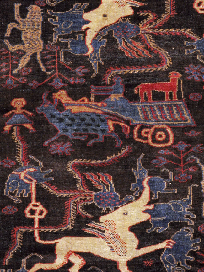 Vintage Persian Baluch Pictorial Rug, No.24056 - Galerie Shabab