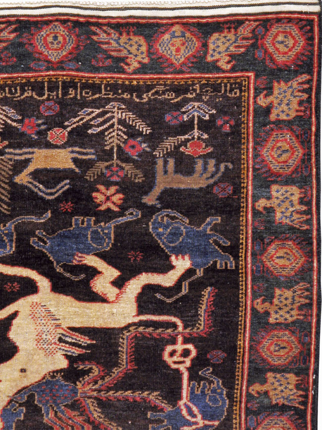 Vintage Persian Baluch Pictorial Rug, No.24056 - Galerie Shabab