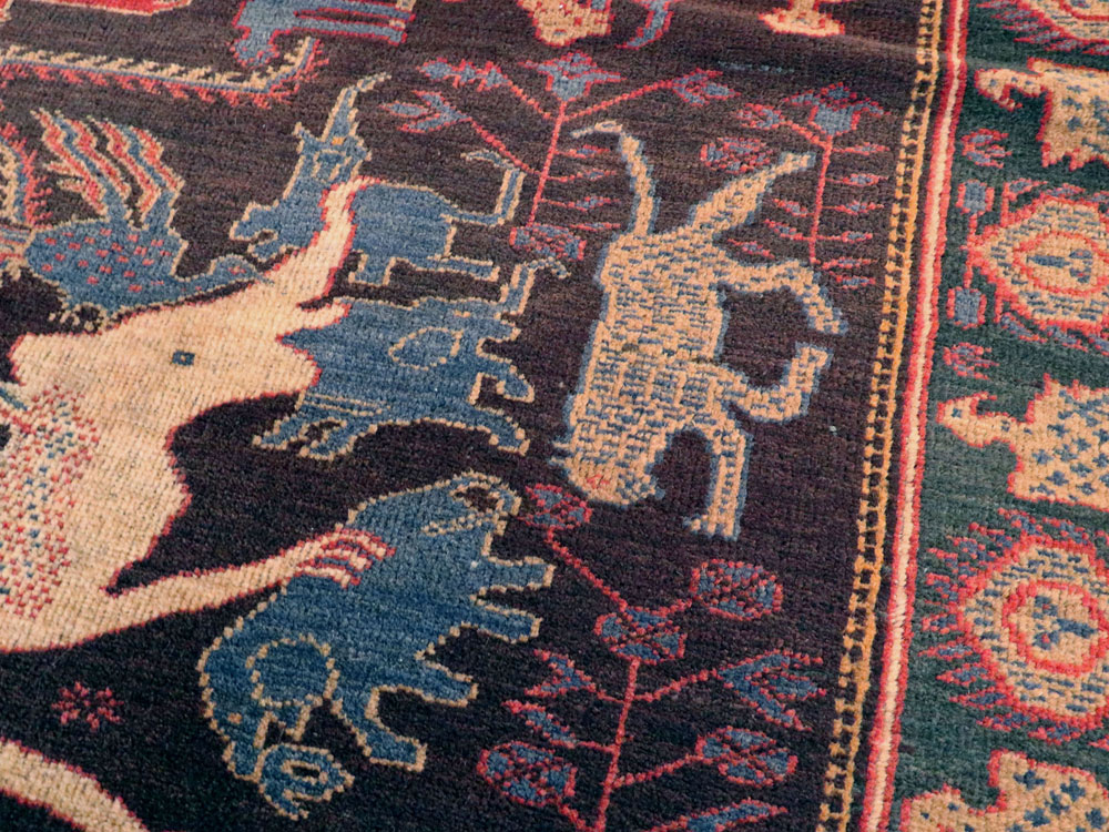 Vintage Persian Baluch Pictorial Rug, No.24056 - Galerie Shabab