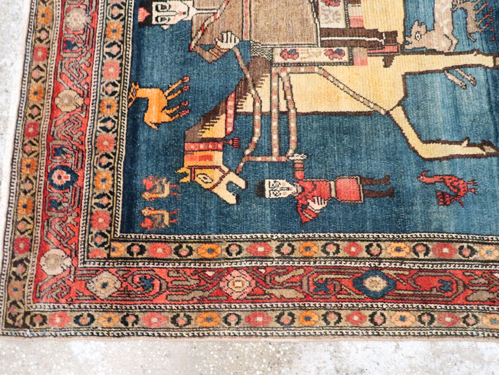 Antique Persian Pictorial Malayer Accent Rug, No.24062 - Galerie Shabab