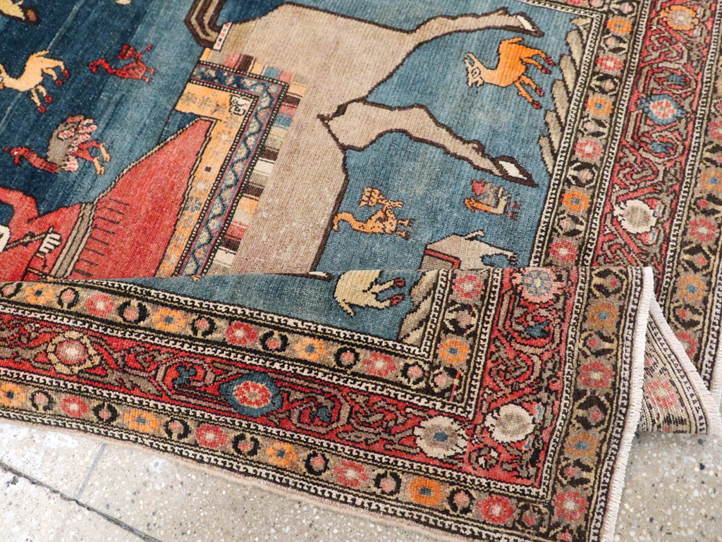 Antique Persian Pictorial Malayer Accent Rug, No.24062 - Galerie Shabab