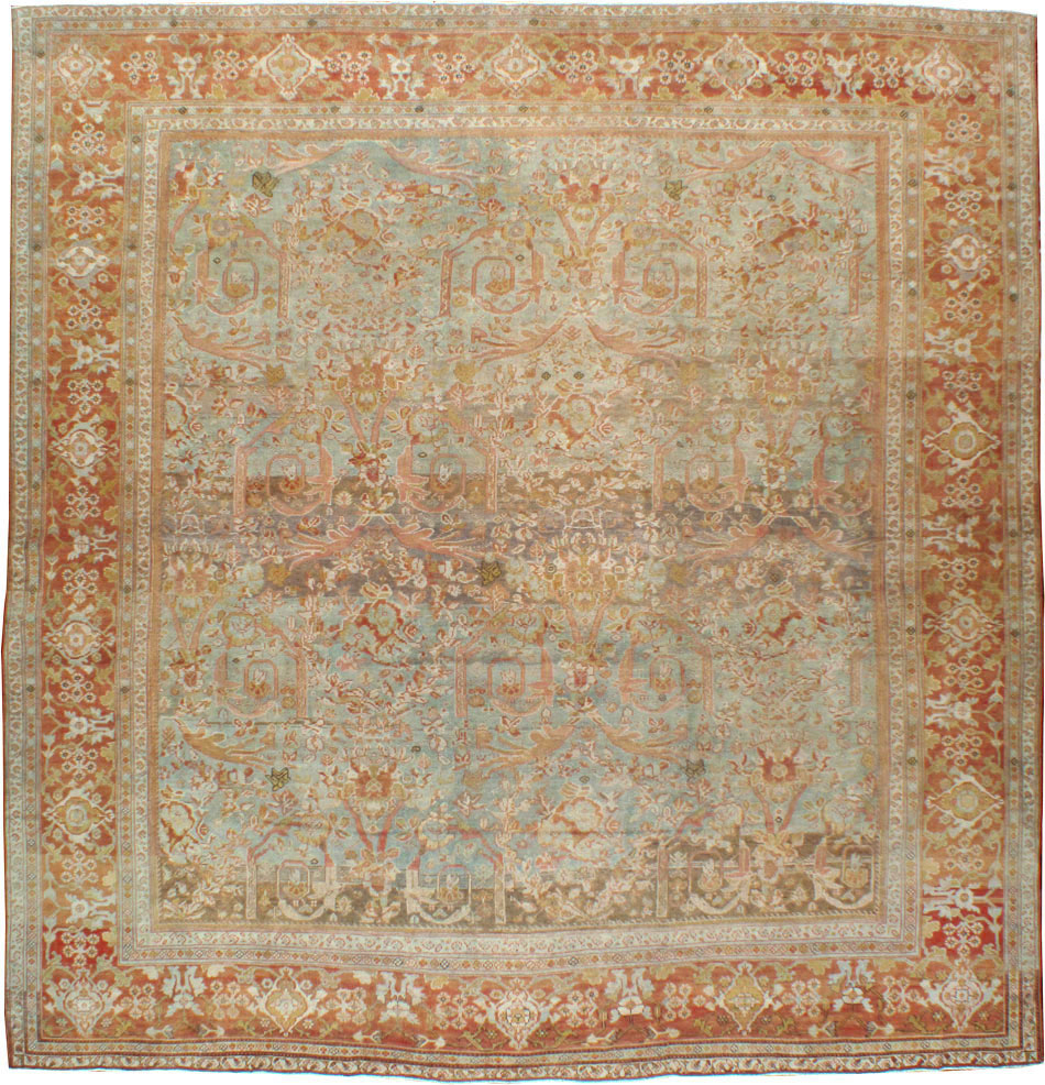 Antique Persian Mahal Square Carpet, No.24074 - Galerie Shabab