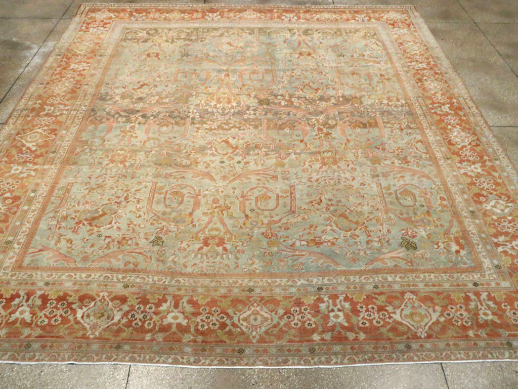 Antique Persian Mahal Square Carpet, No.24074 - Galerie Shabab