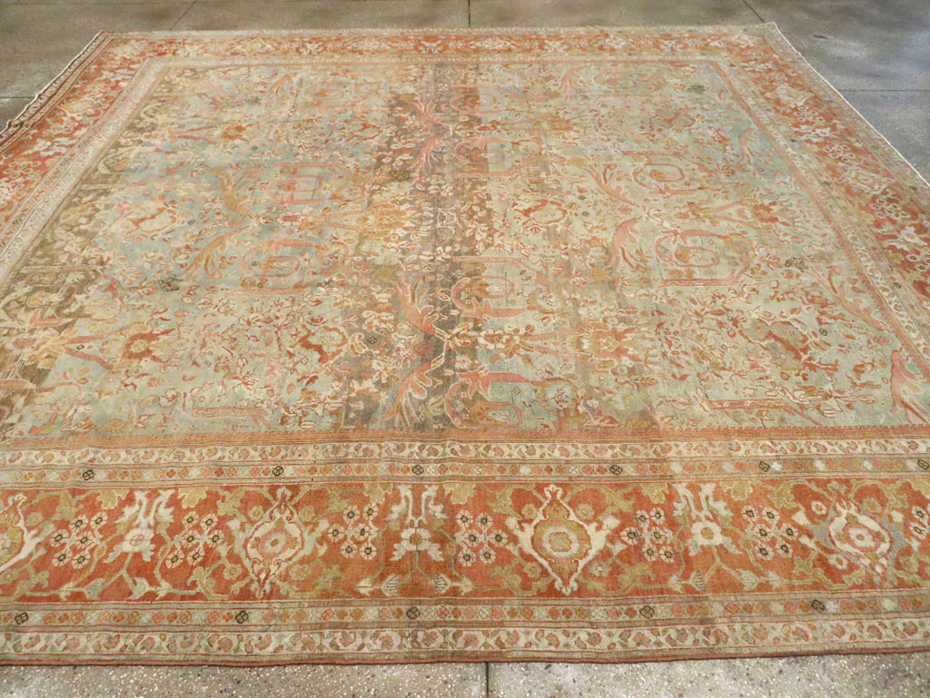 Antique Persian Mahal Square Carpet, No.24074 - Galerie Shabab