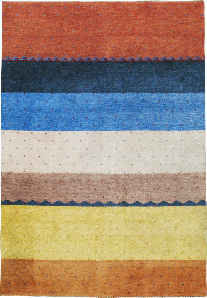 Modern Indian Gabbeh Style Accent Rug, No.24089 - Galerie Shabab