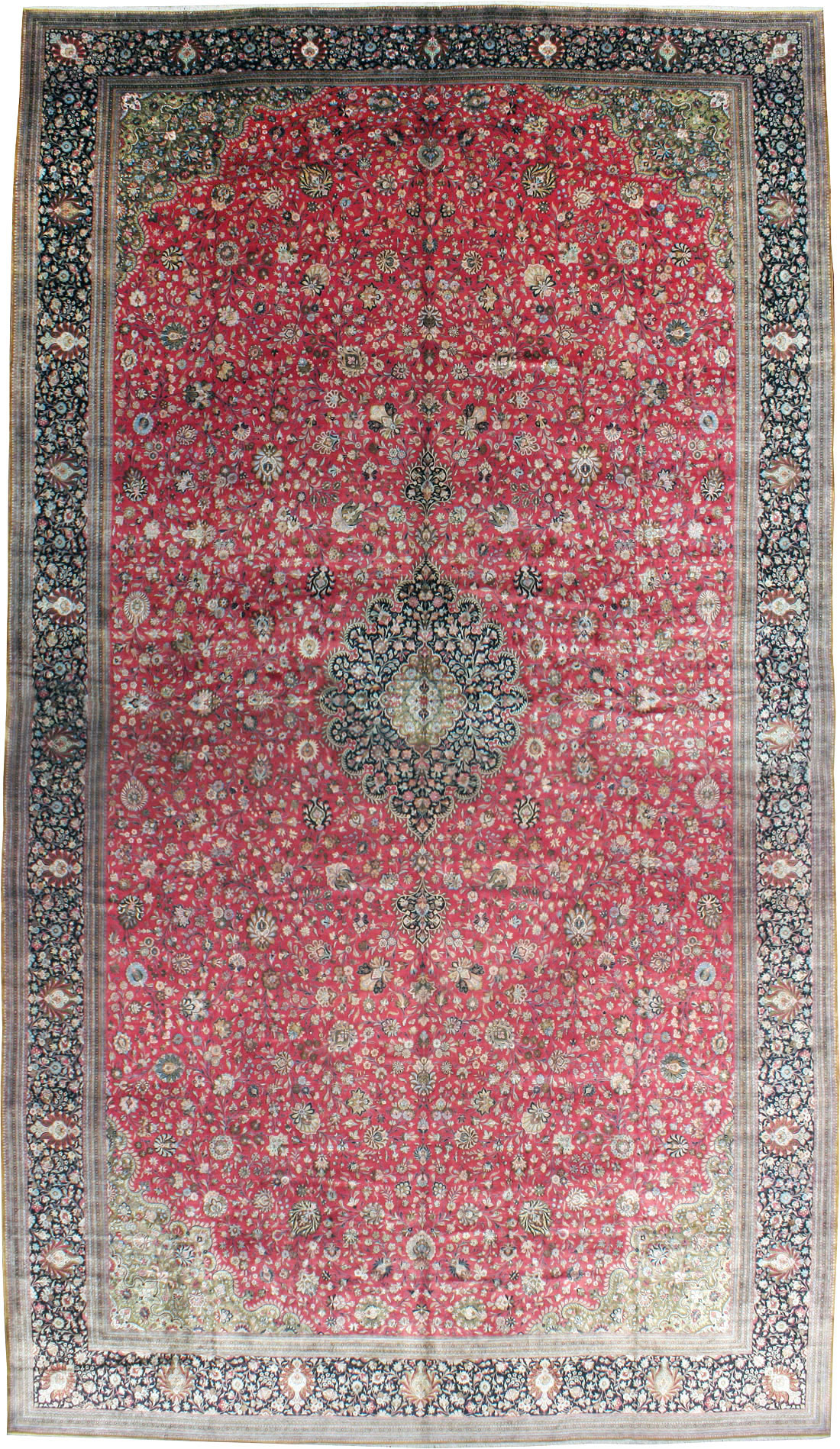 Vintage Persian Silk Quom Carpet, No.24093 - Galerie Shabab