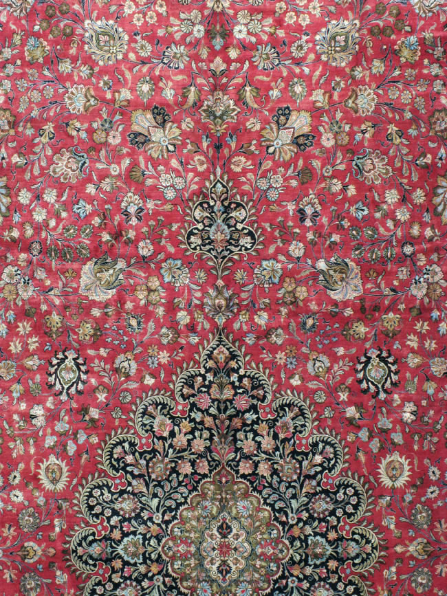 Vintage Persian Silk Quom Carpet, No.24093 - Galerie Shabab