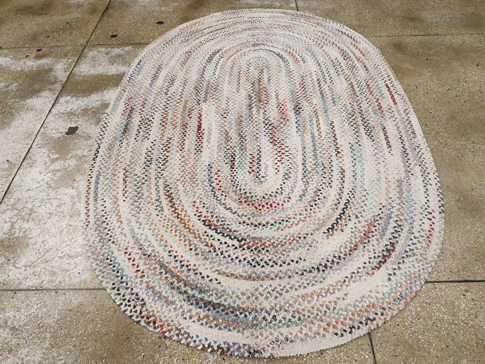 Vintage American Braid Rug, No.24106 - Galerie Shabab