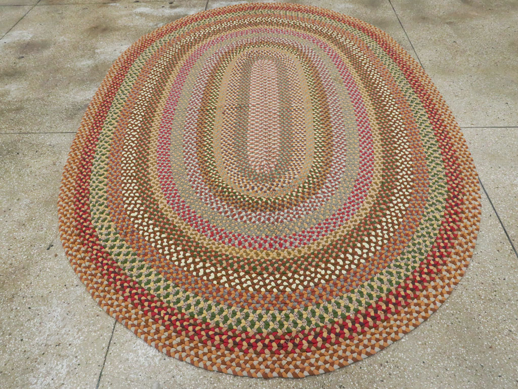 Vintage American Braid Rug, No.24107 - Galerie Shabab