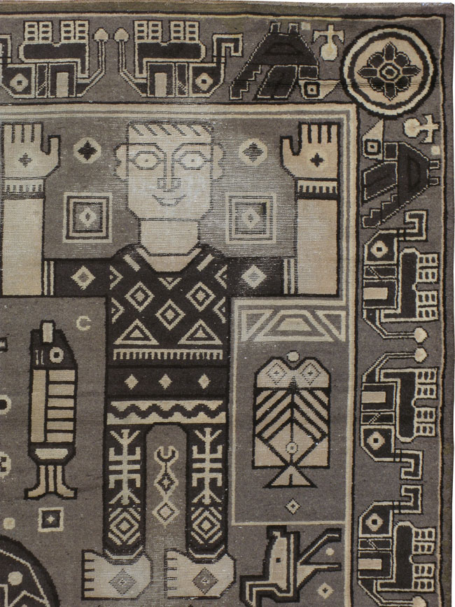 Vintage Indian Pictorial Carpet, No.24148 - Galerie Shabab