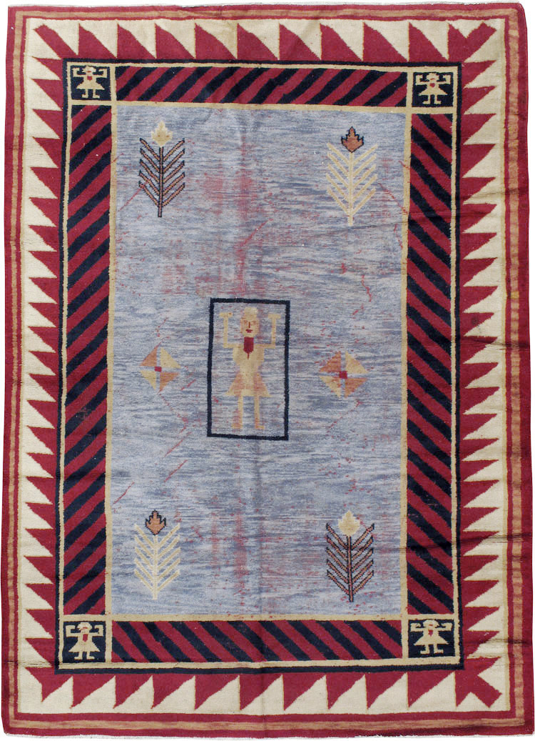 Vintage Indian Pictorial Carpet, No.24158 - Galerie Shabab