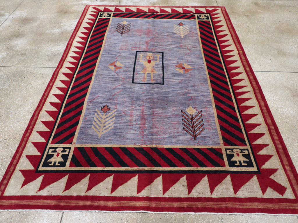 Vintage Indian Pictorial Carpet, No.24158 - Galerie Shabab