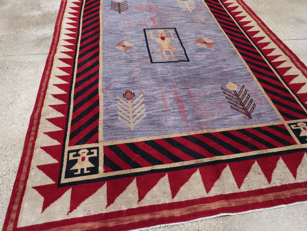 Vintage Indian Pictorial Carpet, No.24158 - Galerie Shabab