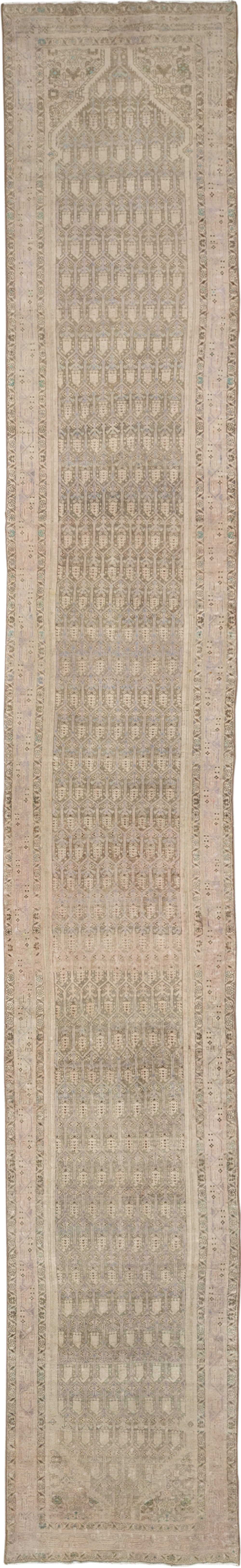 Vintage Persian Tabriz Long Runner, No.24187 - Galerie Shabab