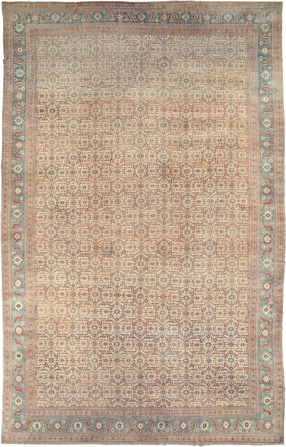 Antique Persian Senneh Tabriz Oversize Carpet, No.24205 - Galerie Shabab