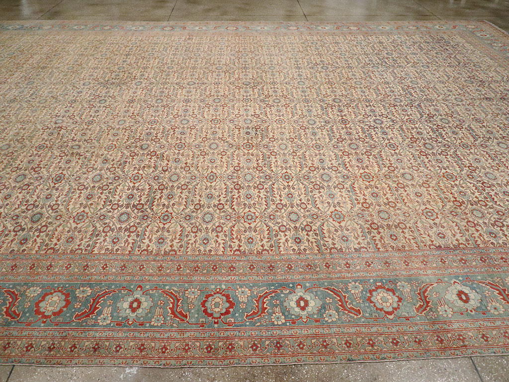 Antique Persian Senneh Tabriz Oversize Carpet, No.24205 - Galerie Shabab