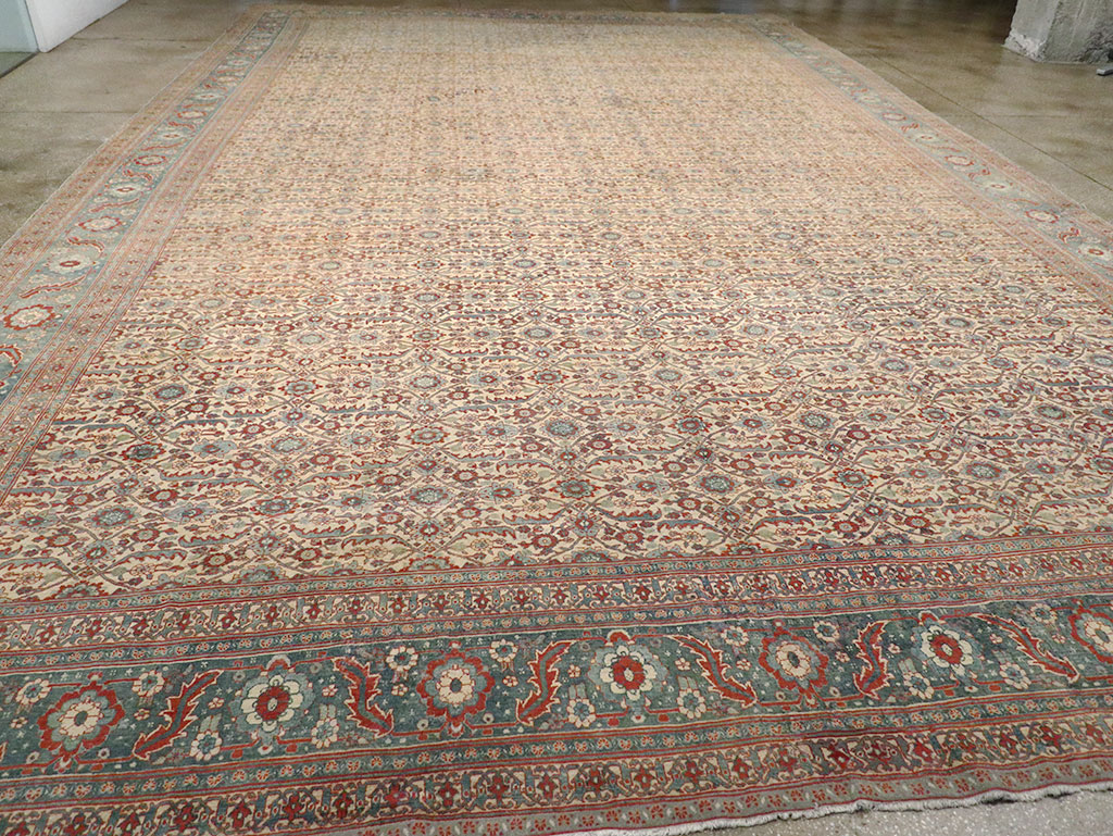 Antique Persian Senneh Tabriz Oversize Carpet, No.24205 - Galerie Shabab