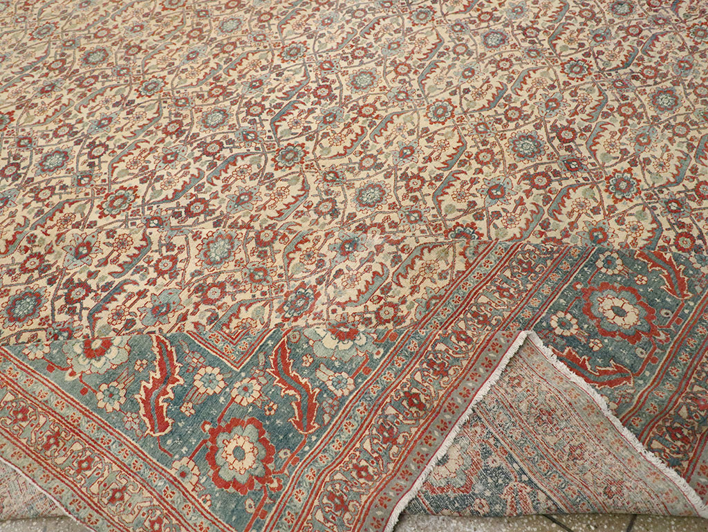 Antique Persian Senneh Tabriz Oversize Carpet, No.24205 - Galerie Shabab