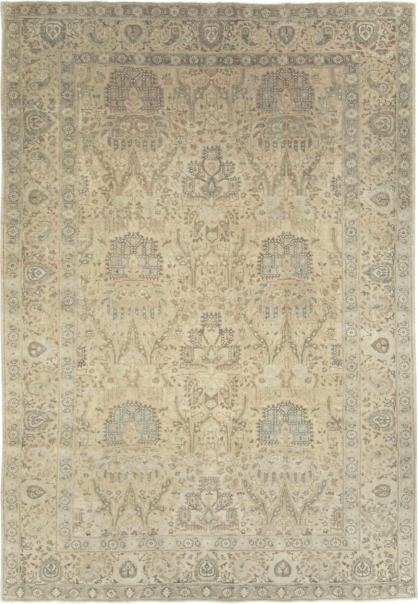 Vintage Persian Tabriz Accent Carpet, No.24210 - Galerie Shabab