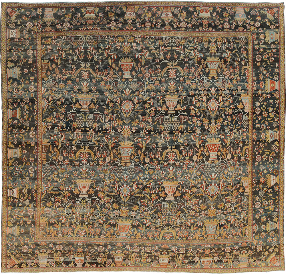 Antique Persian Bakhtiari Large Square Room Size Carpet, No.24232 - Galerie Shabab
