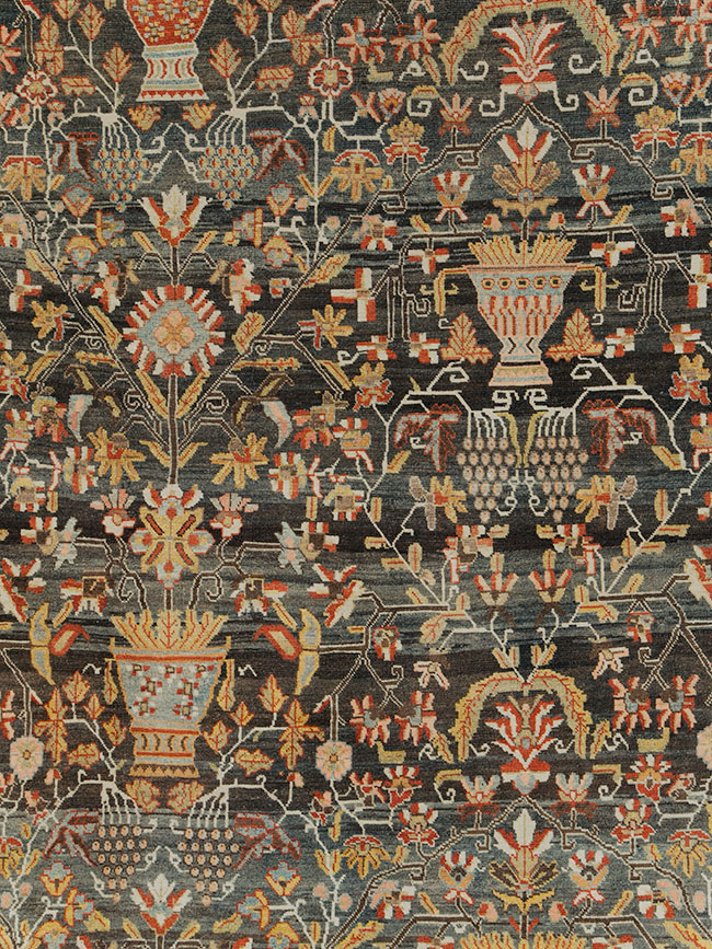 Antique Persian Bakhtiari Large Square Room Size Carpet, No.24232 - Galerie Shabab