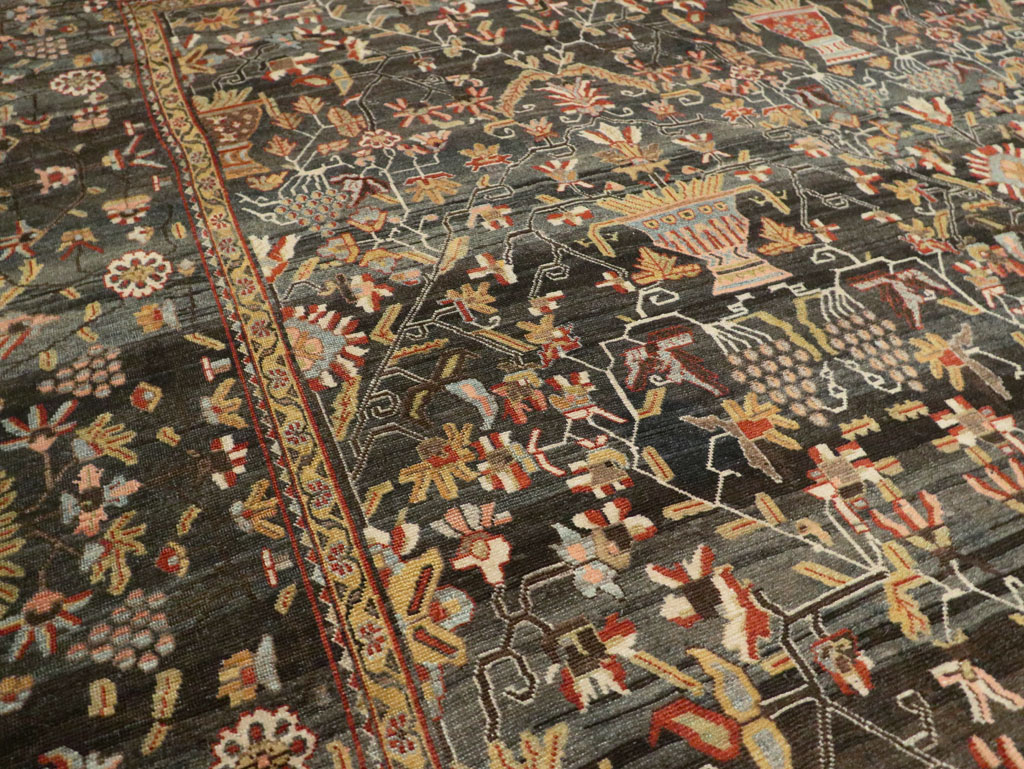 Antique Persian Bakhtiari Large Square Room Size Carpet, No.24232 - Galerie Shabab
