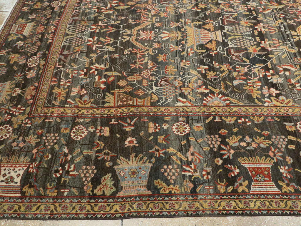 Antique Persian Bakhtiari Large Square Room Size Carpet, No.24232 - Galerie Shabab