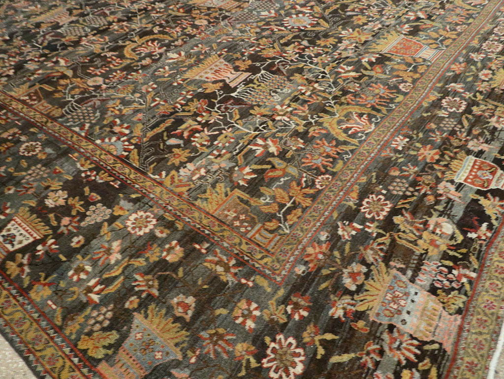 Antique Persian Bakhtiari Large Square Room Size Carpet, No.24232 - Galerie Shabab
