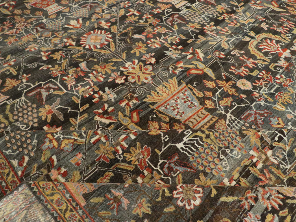 Antique Persian Bakhtiari Large Square Room Size Carpet, No.24232 - Galerie Shabab