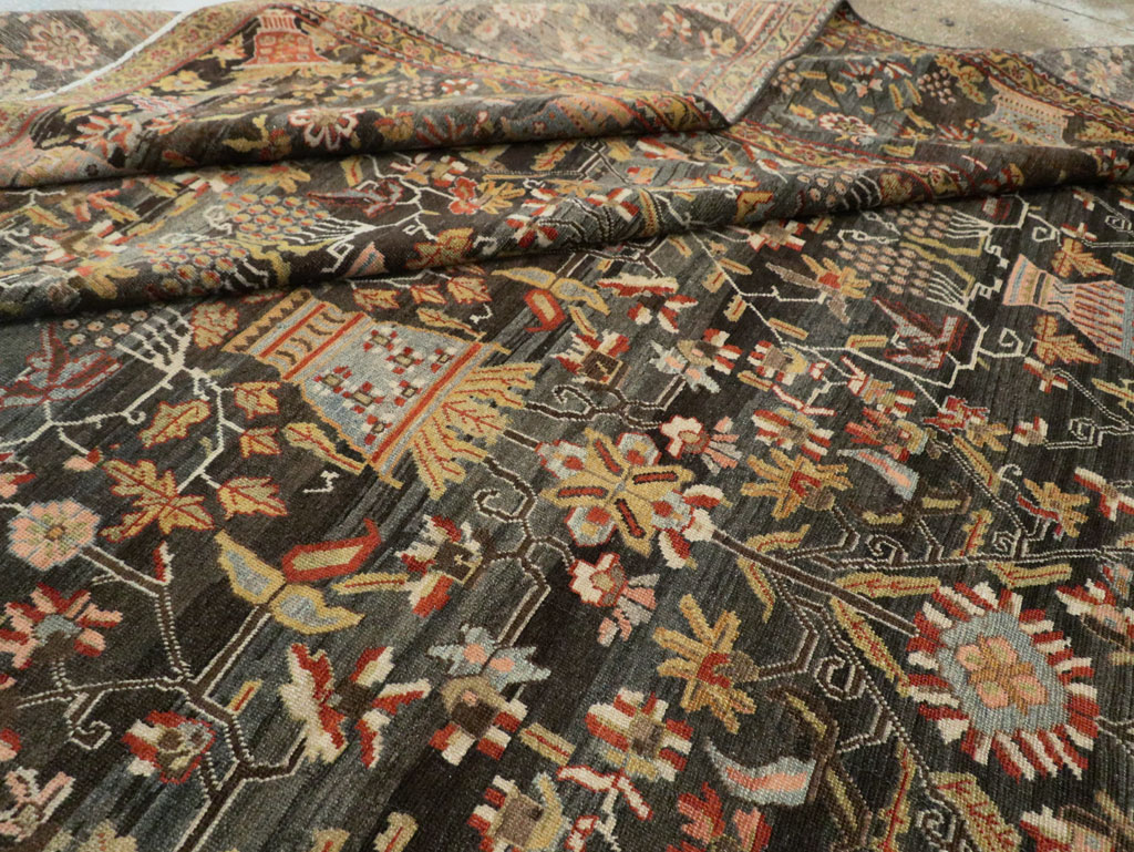 Antique Persian Bakhtiari Large Square Room Size Carpet, No.24232 - Galerie Shabab