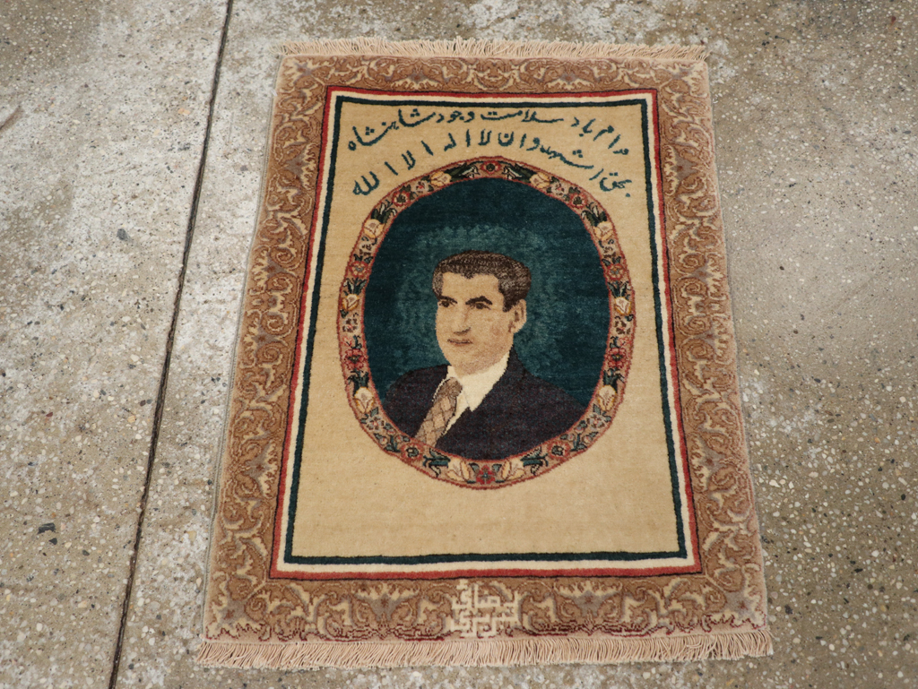 Vintage Persian Tabriz Pictorial Rug, No.24246 - Galerie Shabab