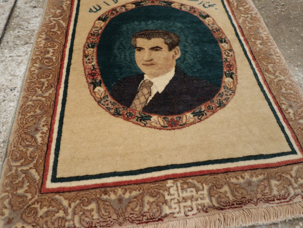 Vintage Persian Tabriz Pictorial Rug, No.24246 - Galerie Shabab