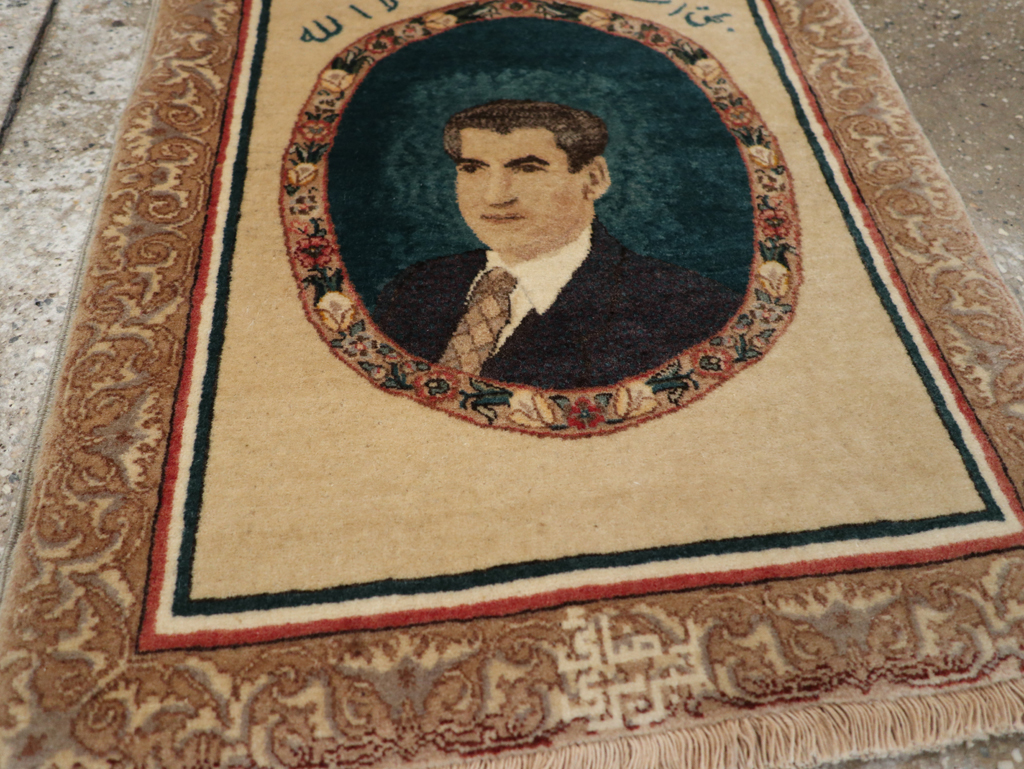 Vintage Persian Tabriz Pictorial Rug, No.24246 - Galerie Shabab