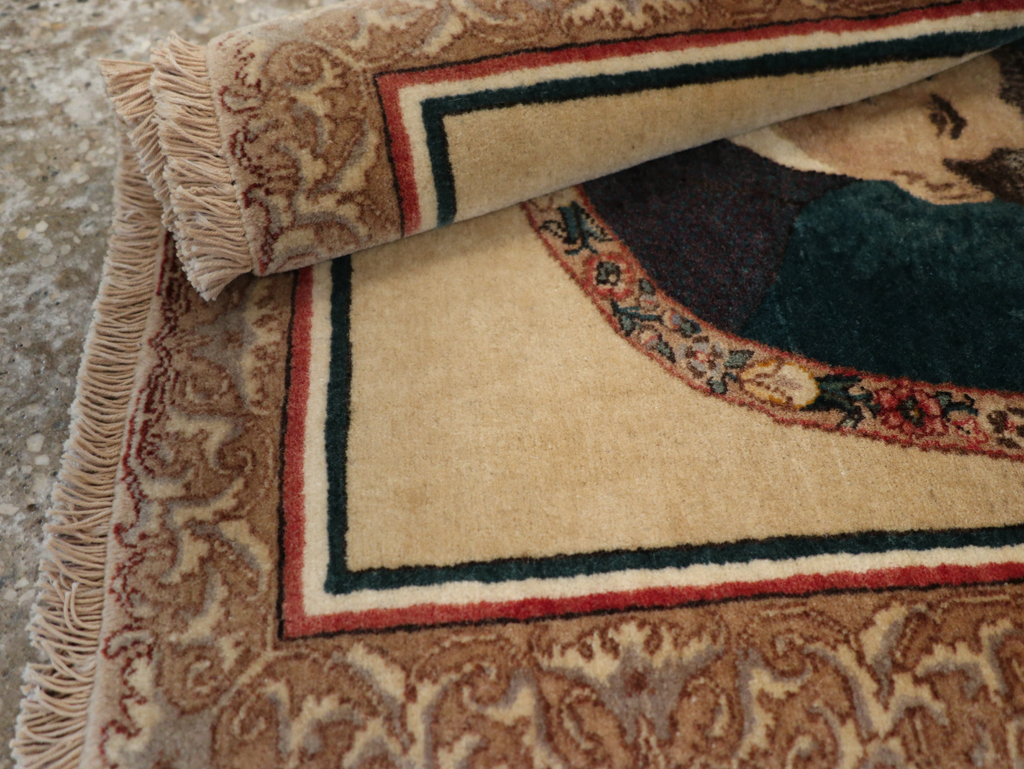 Vintage Persian Tabriz Pictorial Rug, No.24246 - Galerie Shabab