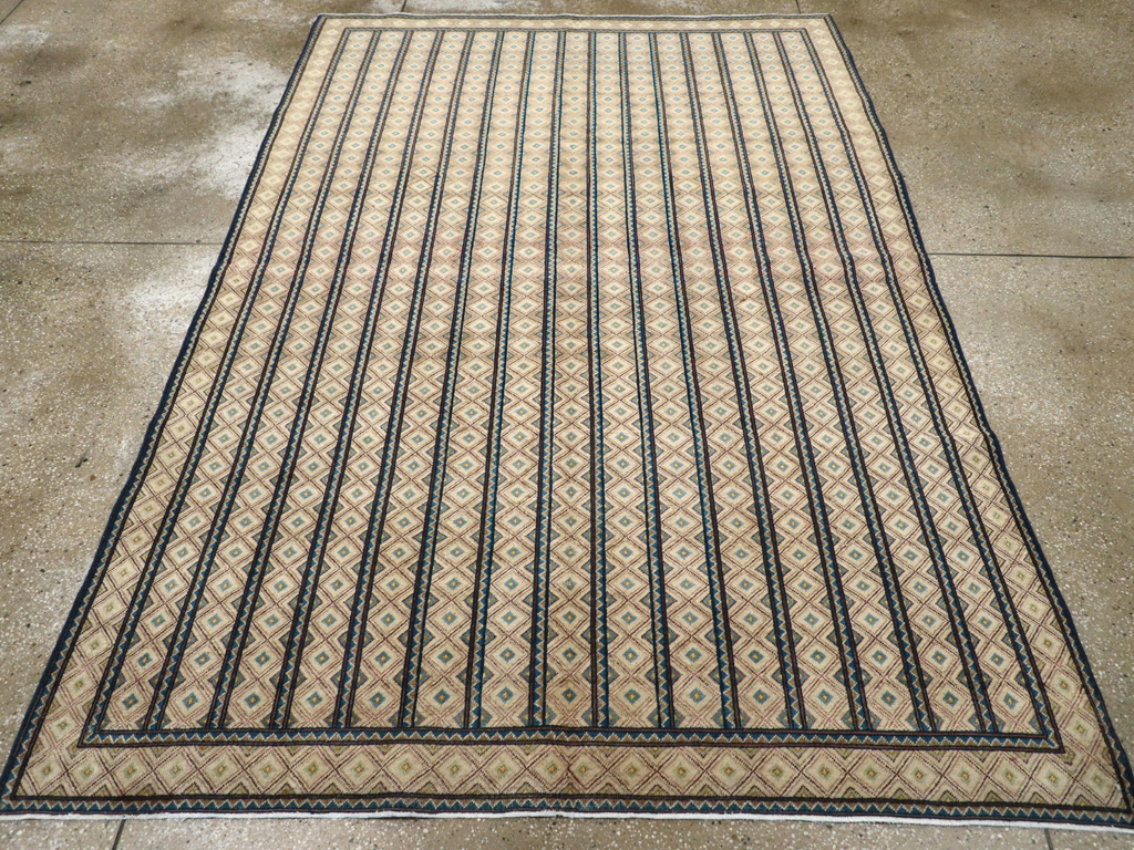 Vintage Persian Kashan Art Deco Carpet, No.24254 - Galerie Shabab
