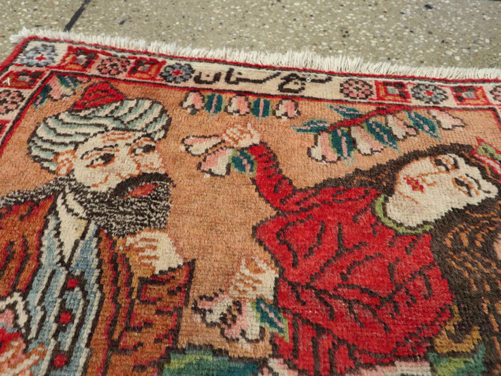 Vintage Persian Tabriz Pictorial Rug, No.24268 - Galerie Shabab