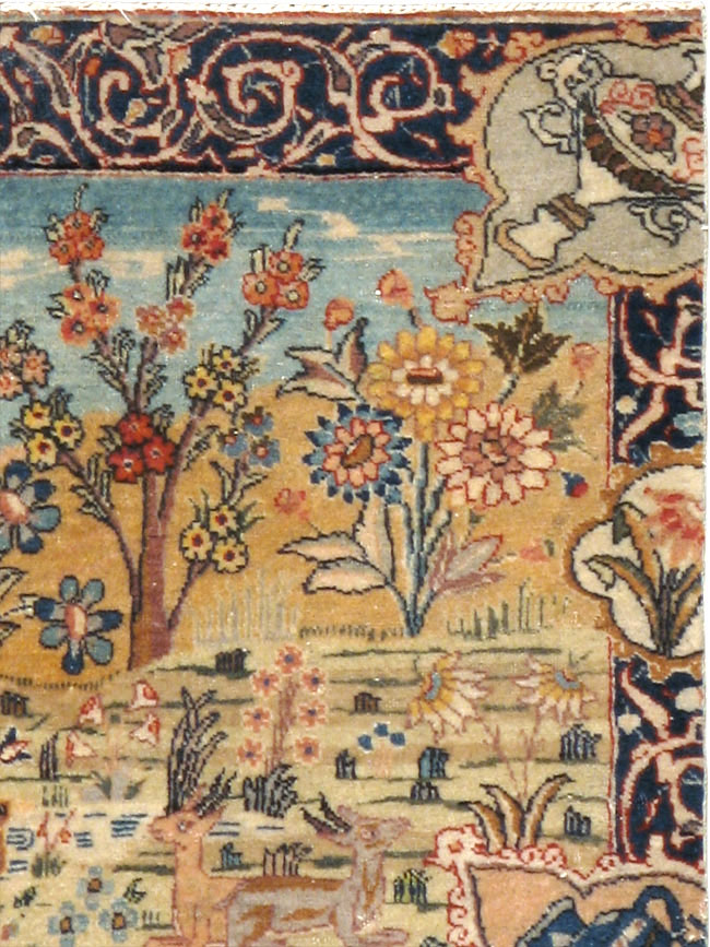 Vintage Persian Tabriz Pictorial Rug, No.24269 - Galerie Shabab