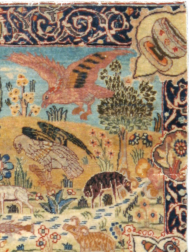 Vintage Persian Tabriz Pictorial Rug, No.24269 - Galerie Shabab