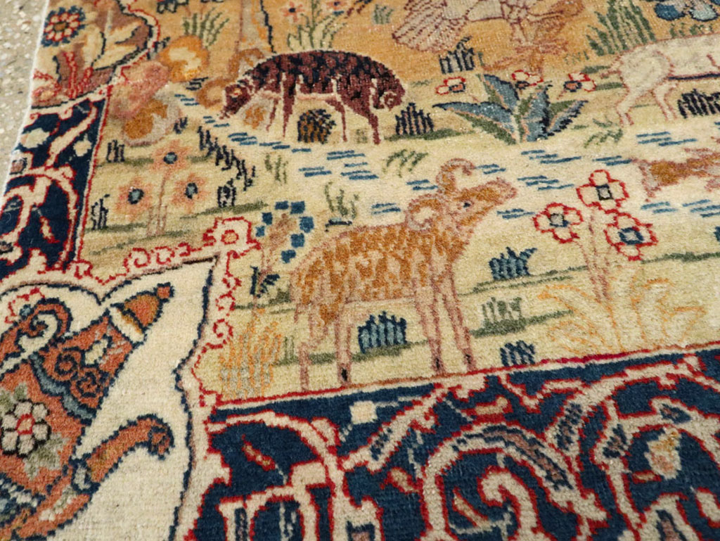 Vintage Persian Tabriz Pictorial Rug, No.24269 - Galerie Shabab