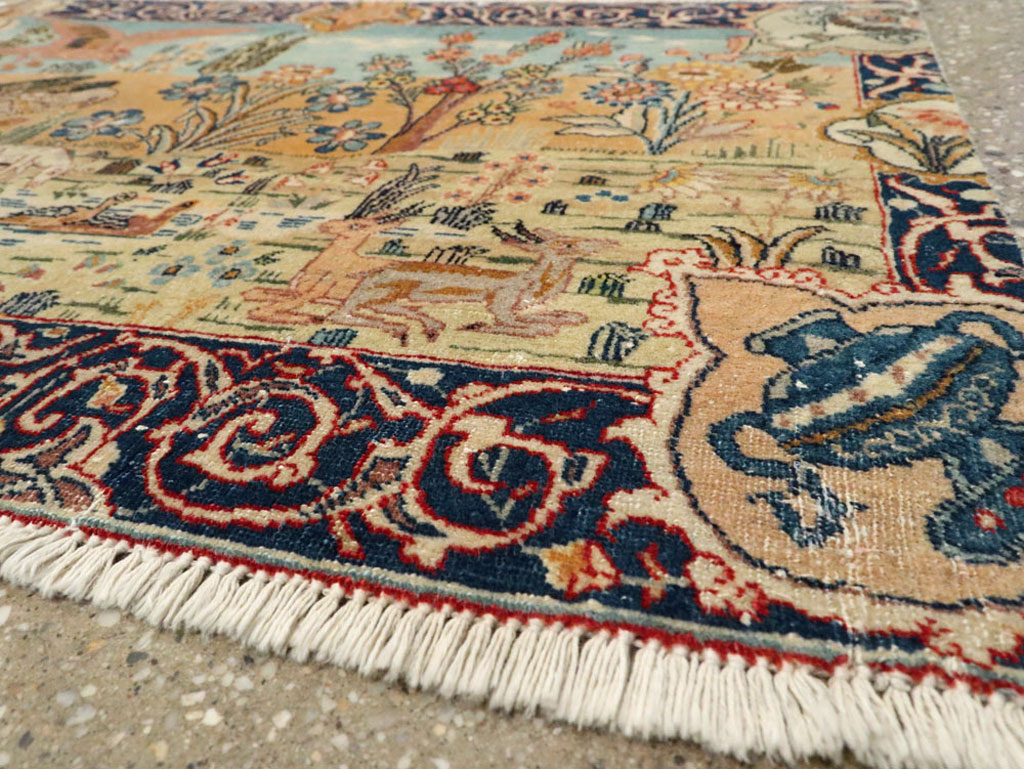 Vintage Persian Tabriz Pictorial Rug, No.24269 - Galerie Shabab