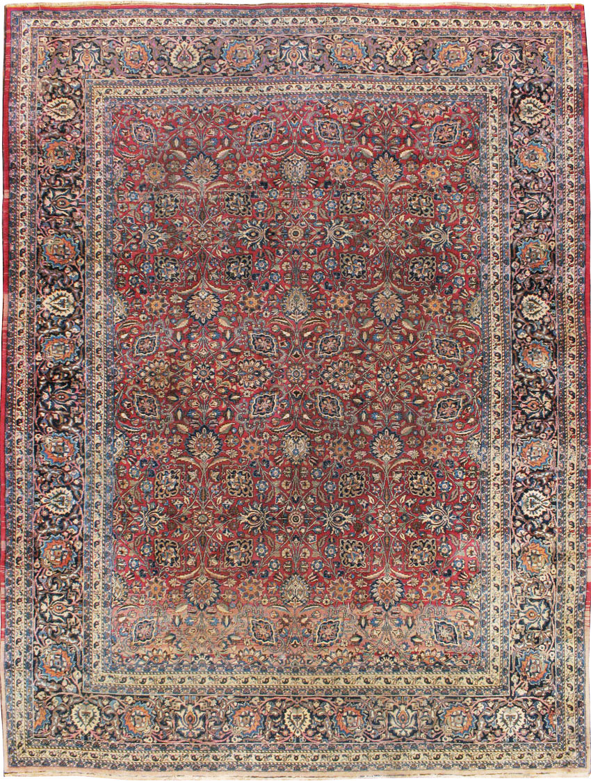 Vintage Persian Mashad Carpet, No.24277 - Galerie Shabab