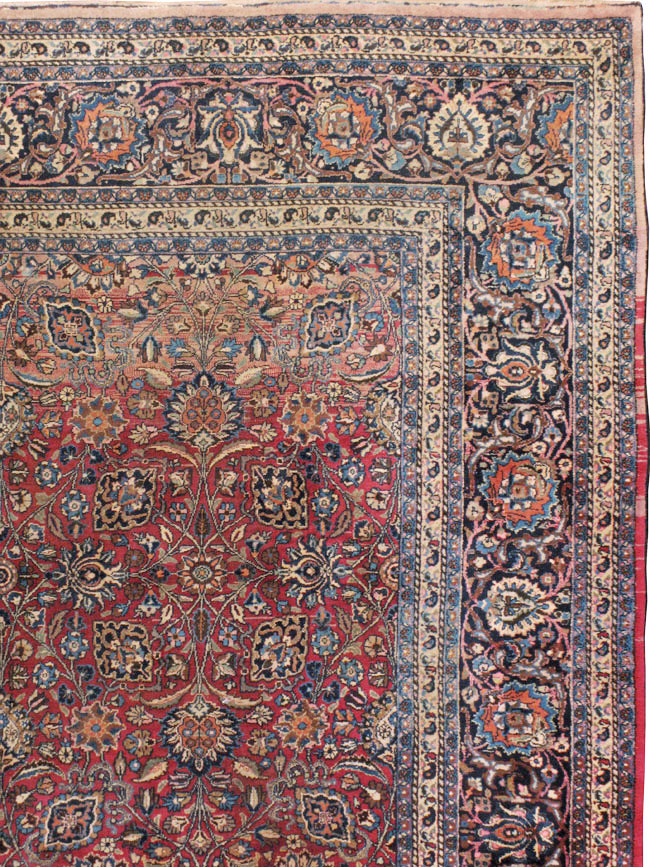 Vintage Persian Mashad Carpet, No.24277 - Galerie Shabab